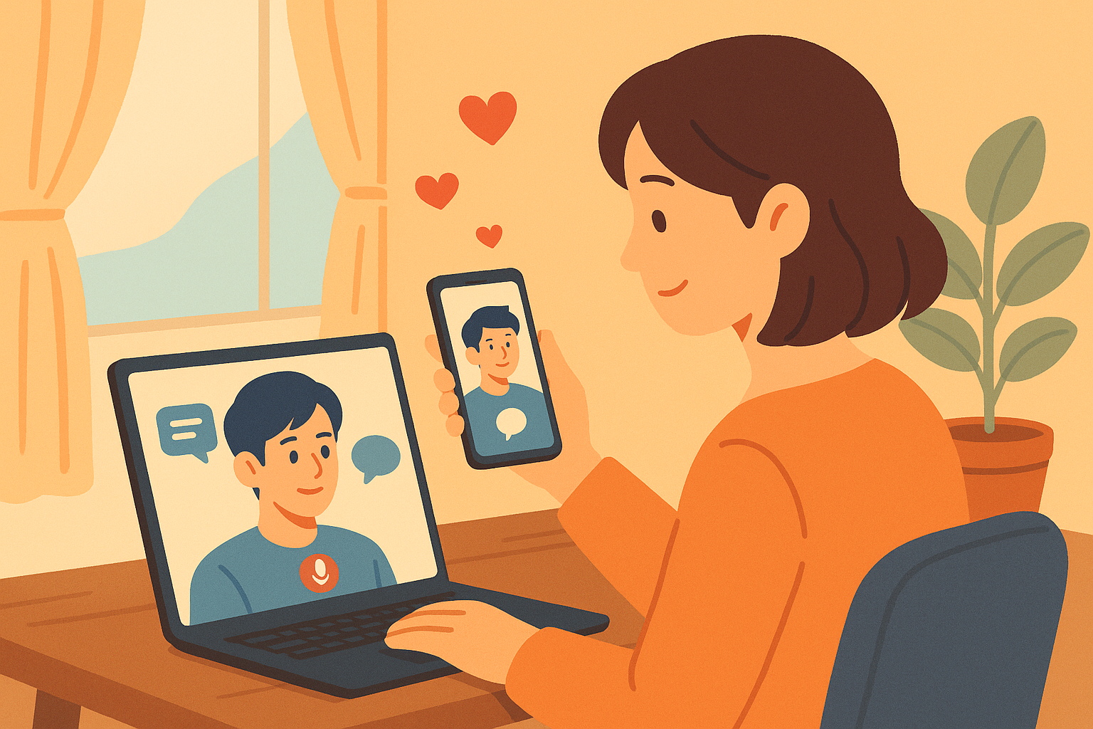 コミュニケーション能力を高めるAI恋人との交流